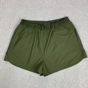 Madewell MWL Allways Pull-On Shorts in Kale Green size L Olive Gym Athletic